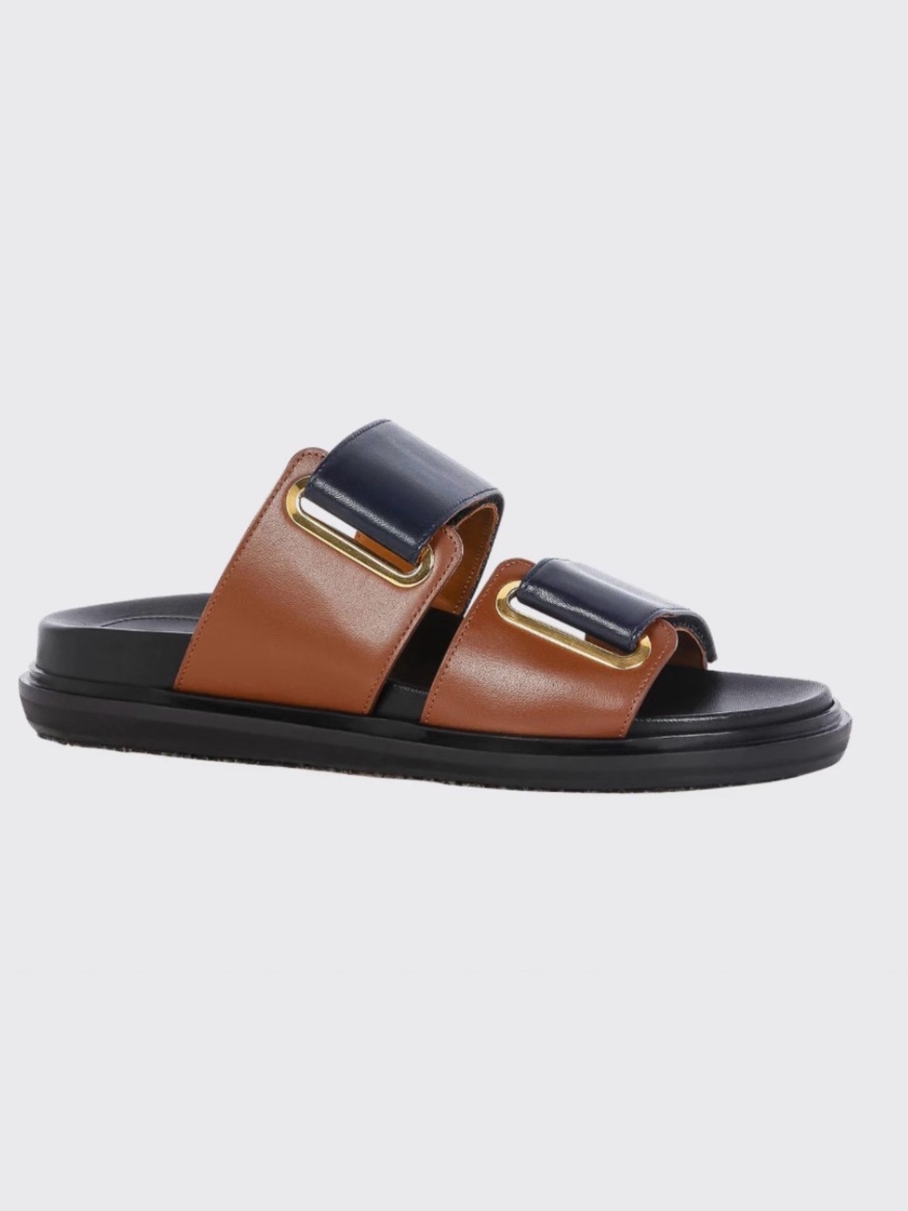 MARNI Fussbett Bicolor Leather Slide Sandals